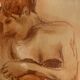 Signed pastel painting, female portrait, Belle Epoque “The Corset”