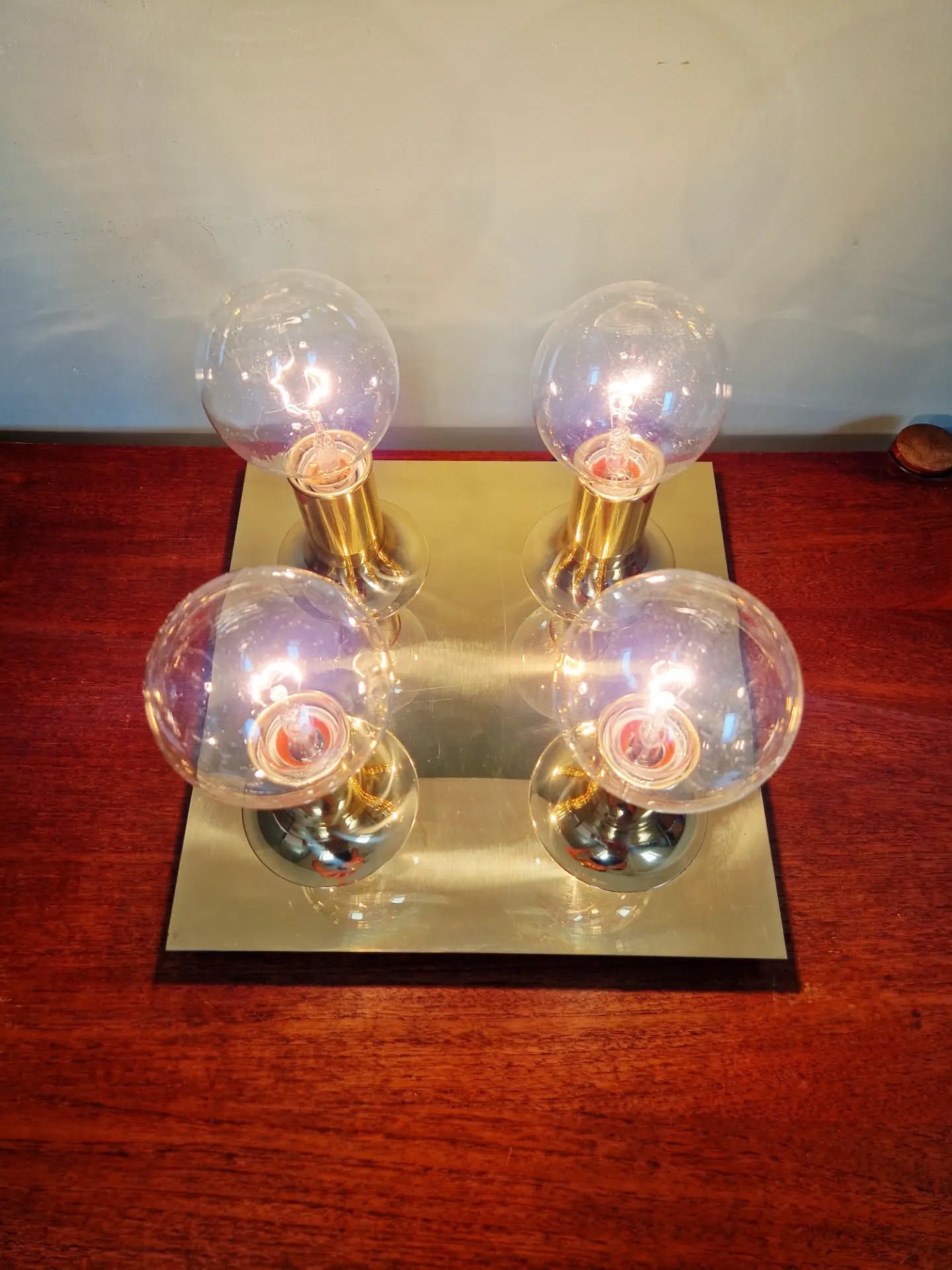 Tubular ceiling light in brass, Cosack Leuchten, 1970