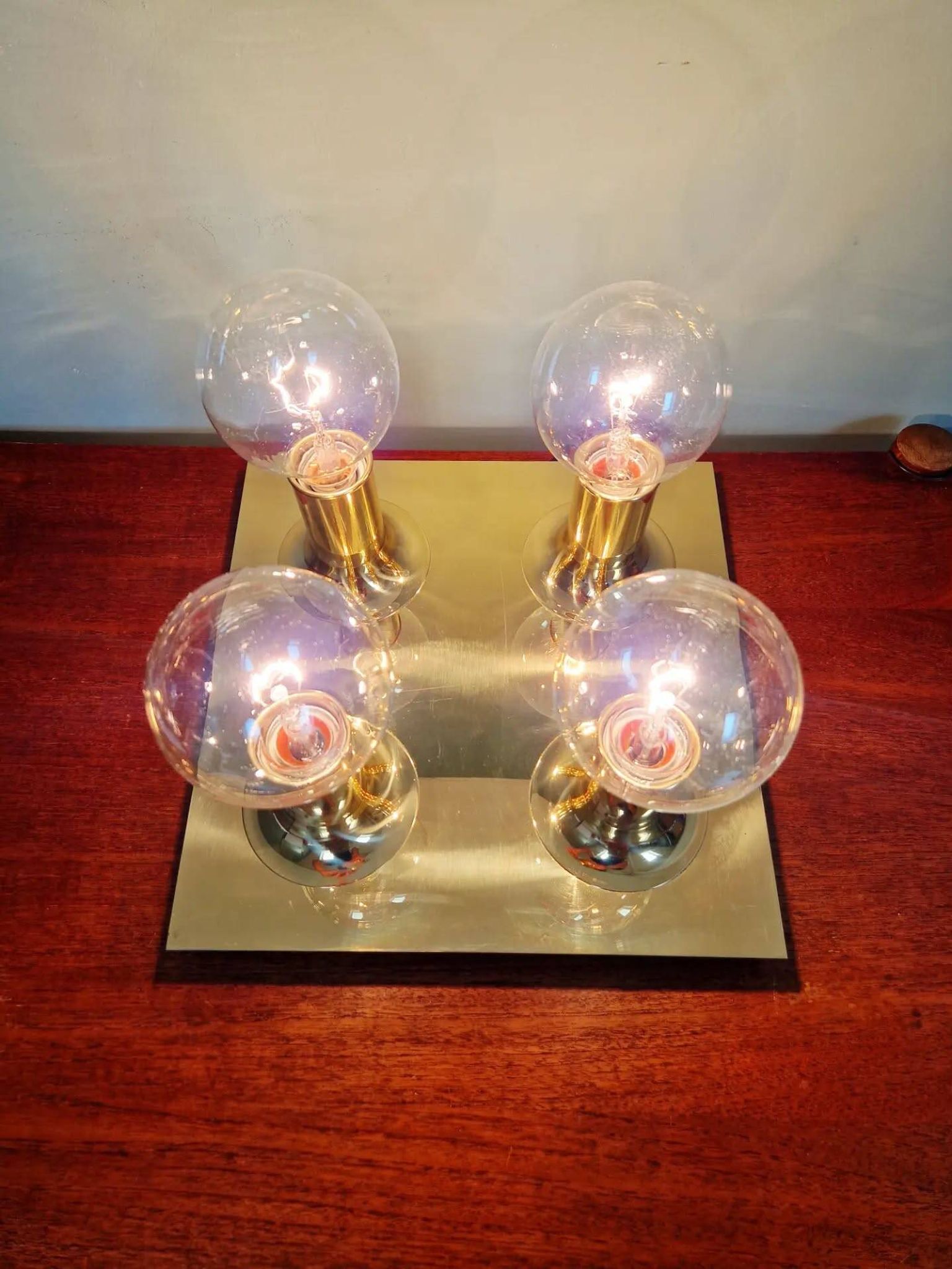 Tubular ceiling light in brass, Cosack Leuchten, 1970