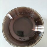Ensemble de 5 assiettes creuses vintage Duralex en verre fumé marron glacé
