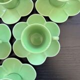 Service de 6 tasses et soucoupes fleurs