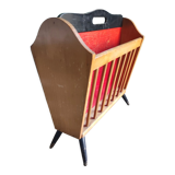 Wooden magazine holder feet compass vintage Scandinavian design