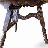 Antique tripot carved folding table / Netherlands / oak / 19th century circa 1880
