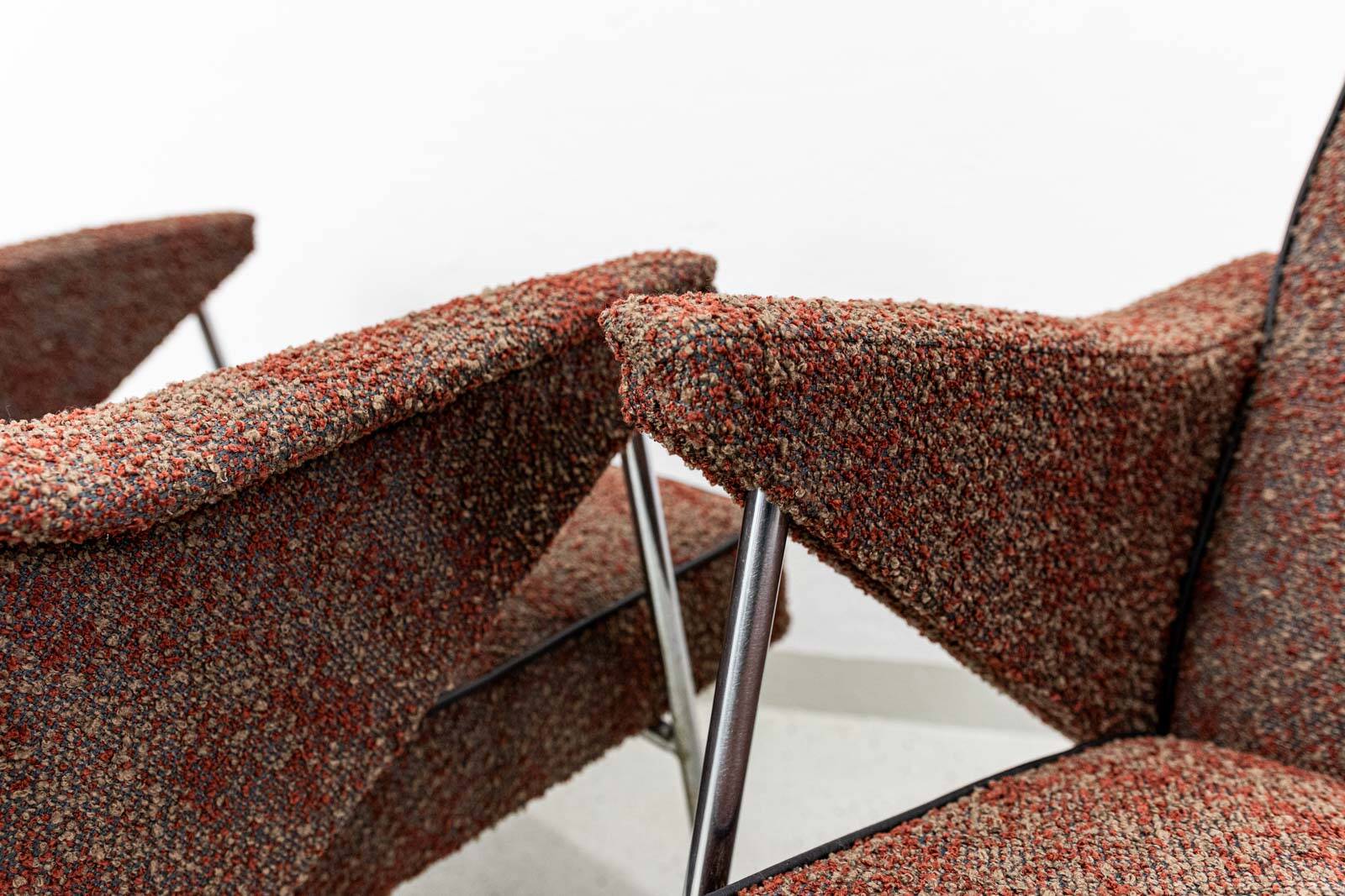 Chaises en métal vintage “Bat” Pologne, années 1960, ensemble de 2