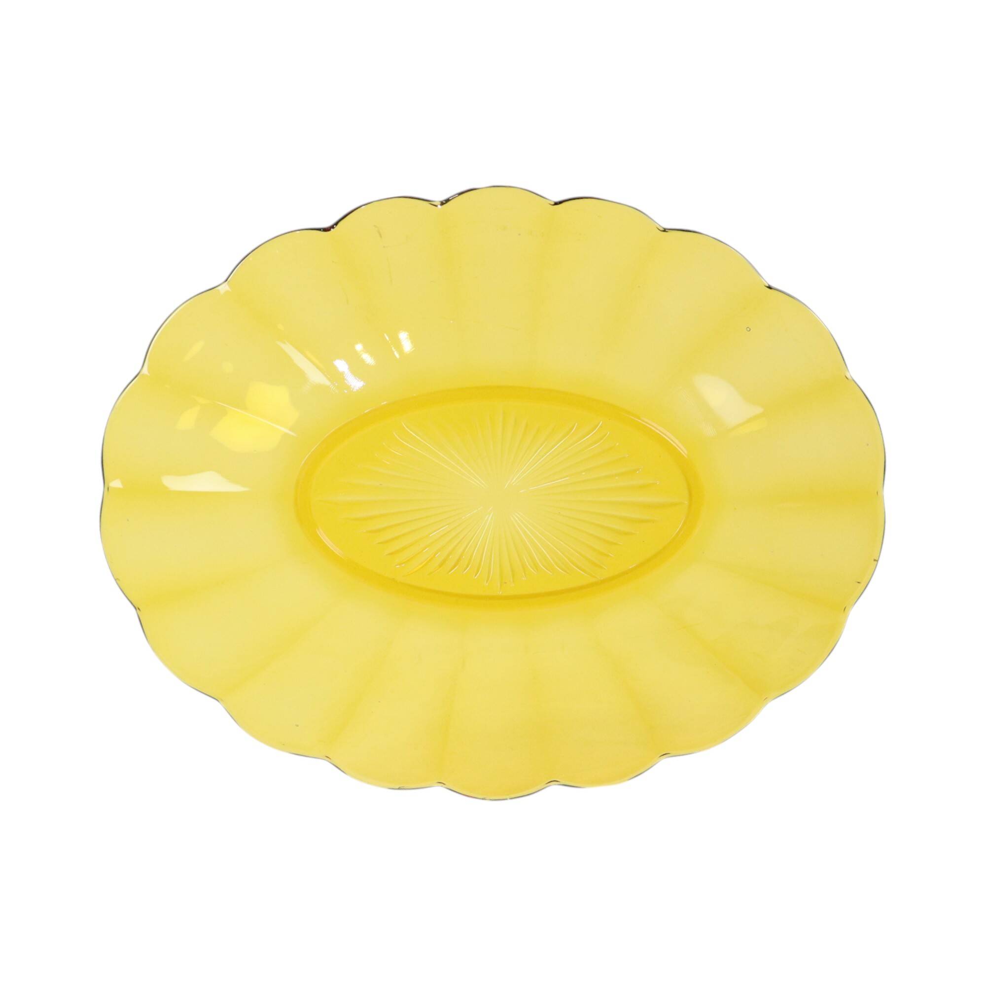 Val Saint Lambert Fruit bowl Amber Luxval Art Deco 1935