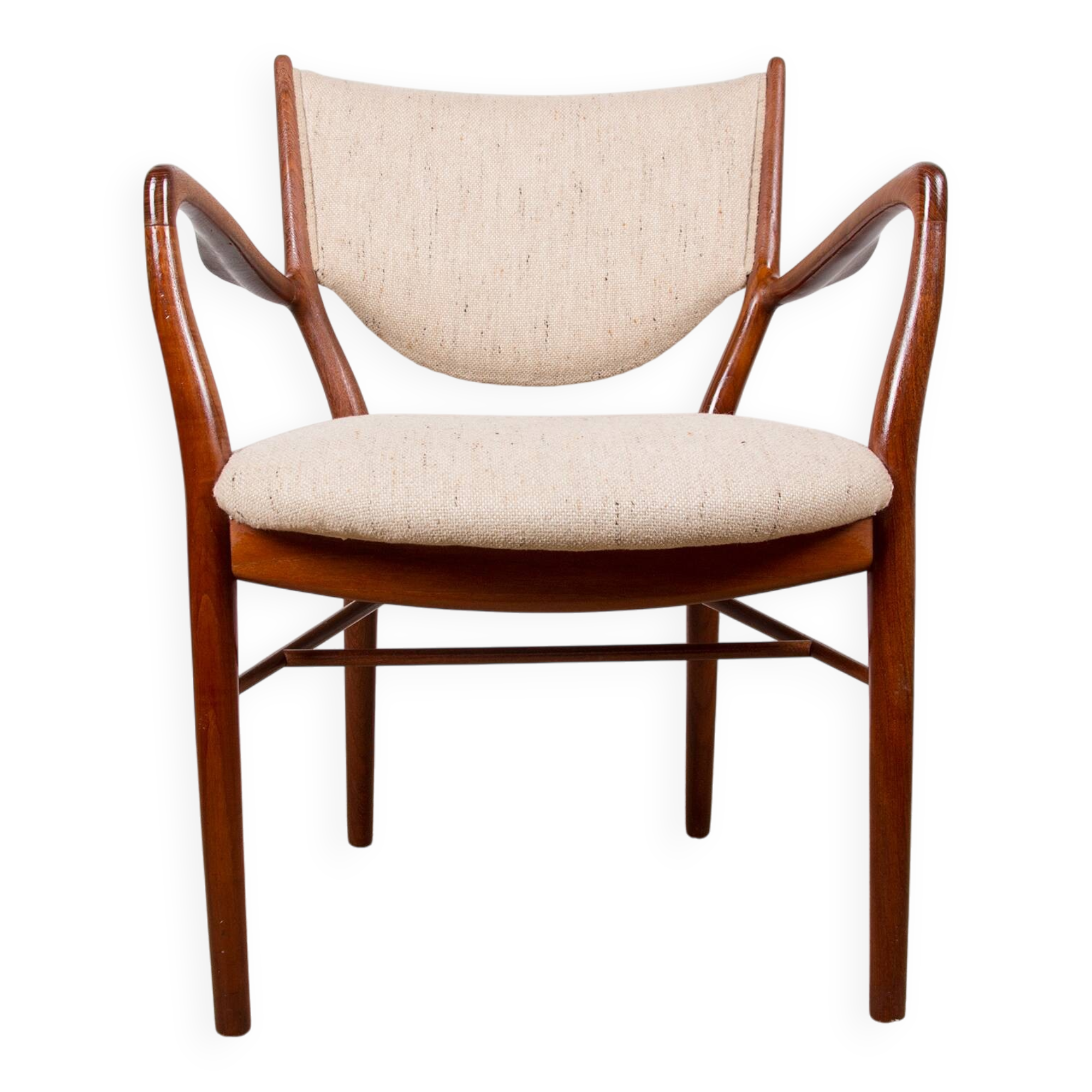 Danish teak and fabric armchair model BO-72, Finn Jhul for Bovirke 1946.
