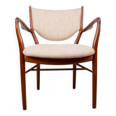 Danish teak and fabric armchair model BO-72, Finn Jhul for Bovirke 1946.