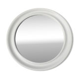 Round white plastic mirror 34x34 cm
