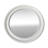 Round white plastic mirror 34x34 cm
