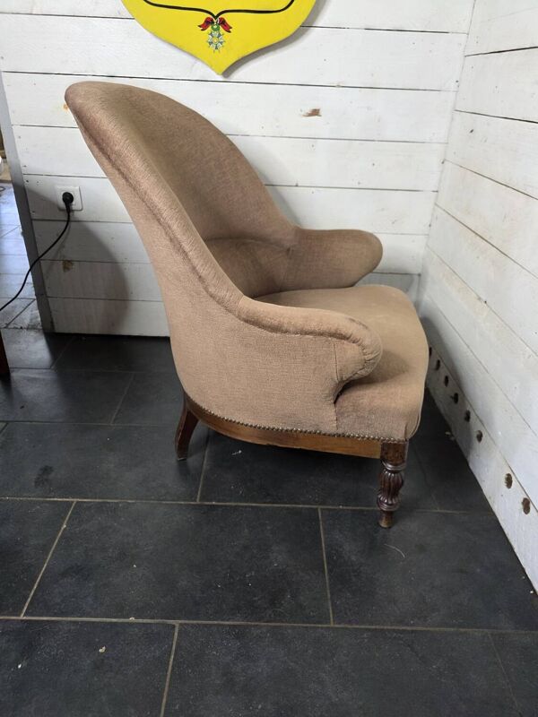 Fauteuil crapaud en acajou style Louis Philippe