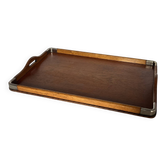 Wood and metal serving tray