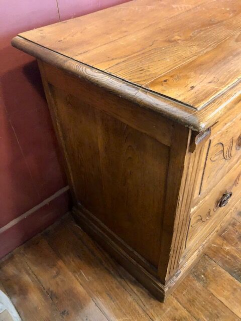 Professional furniture in light oak carved wood