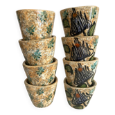 Tasses à café expresso décor peint à la main ,années 60