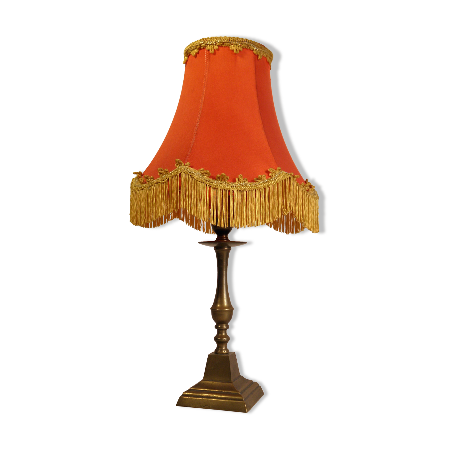 Brass and fabric table lamp