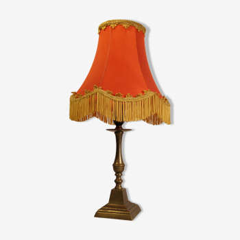 Brass and fabric table lamp