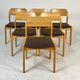 6 oak chairs by Henning Kjaernulf dining chair vintage Danish