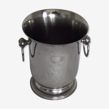 French Vintage Jean Couzon Silver Inox Champagne Bucket With Fixed Handles 4428