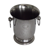 French Vintage Jean Couzon Silver Inox Champagne Bucket With Fixed Handles 4428