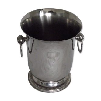 French Vintage Jean Couzon Silver Inox Champagne Bucket With Fixed Handles 4428