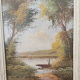 Huile sur toile tableau ancien paysage