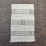 Moroccan carpet kilim white and black, 240x150 cm