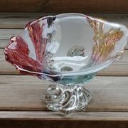Coupe à fruits en verre avec relief coloré insp. Walther Glas