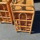 Pair of vintage bedside tables in rattan and caning – bohemian chic style