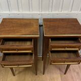 Pair of walnut bedside tables