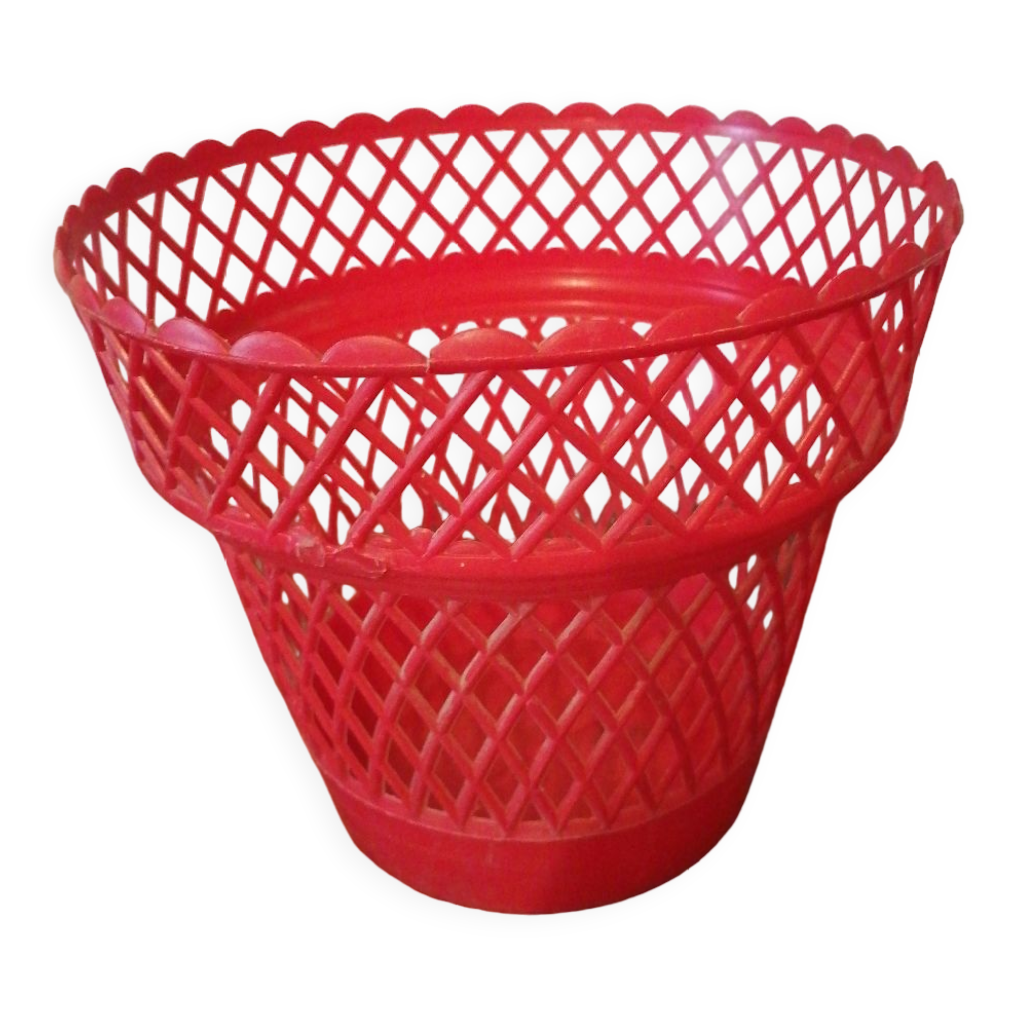 1960 Syla red plastic planter