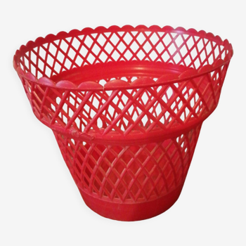 Cache pot 1960 plastique  Syla rouge