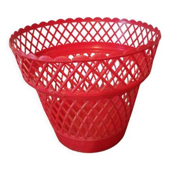 Cache pot 1960 plastique  Syla rouge