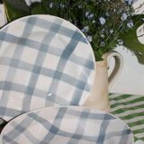 Deep plate - Grey tea towel pattern - Moulin des Loups