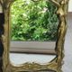 Brass table mirror, art nouveau, lady figurine/foliage, wheat ears