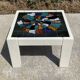 Vintage coffee table in wood and ceramic signed from the 70s-80s.