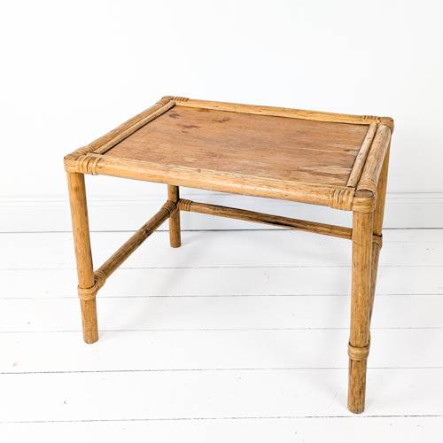 Table basse vintage en bambou marron clair Tablette Mid Century Vintage Rat