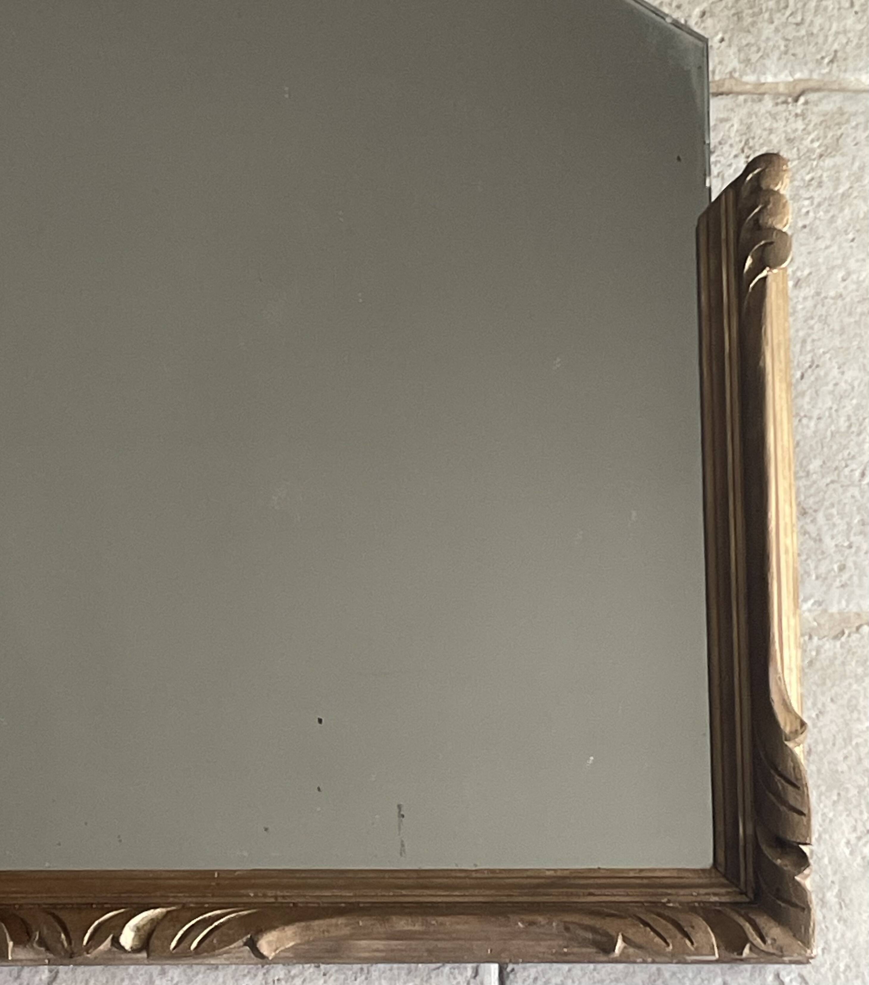 Miroir Art déco en bois doré 74x61