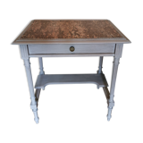 Restored old side table with marble