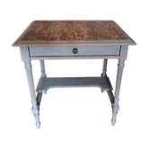 Restored old side table with marble