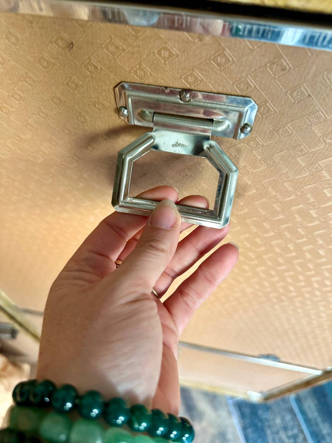 Antique cabin trunk in vellum