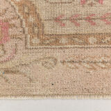 2x7 shades of red & beige vintage runner rug, 77x222cm