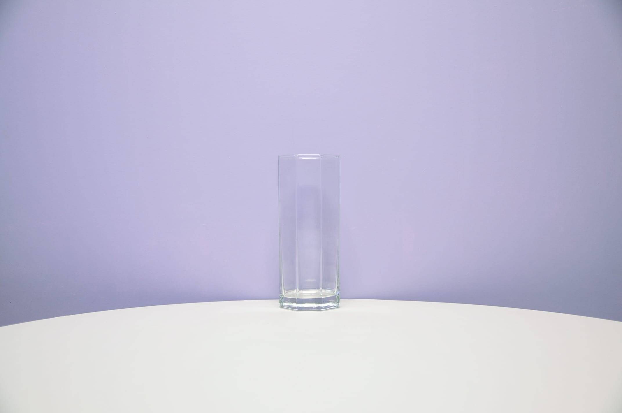 vintage 8-sided glass vase