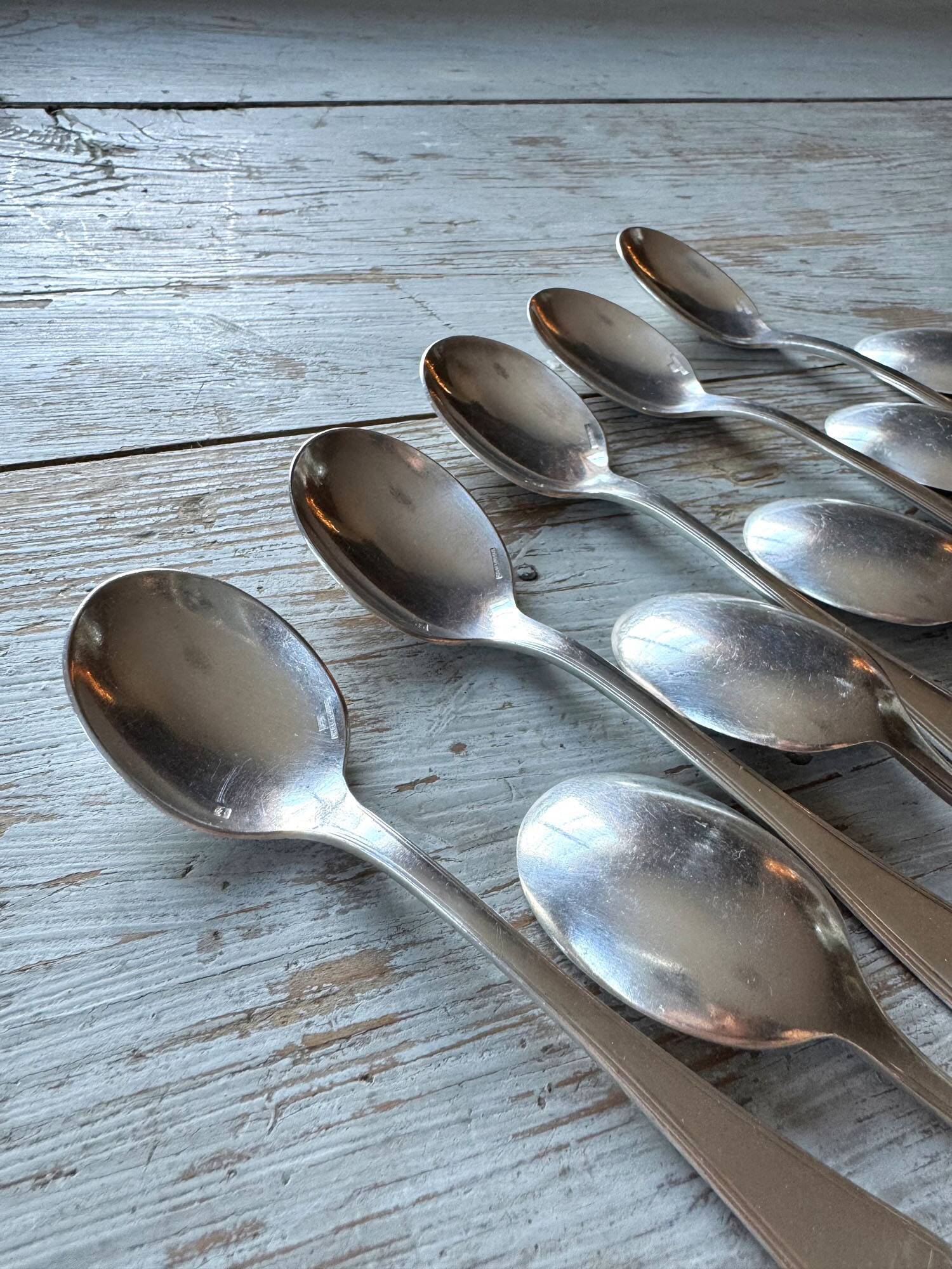 Set of 10 ice cream spoons, America, Christofle