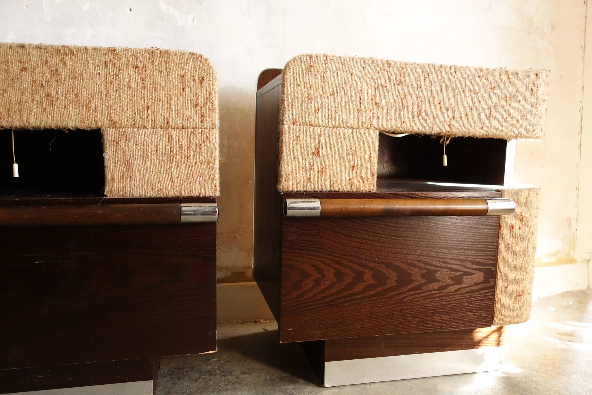 Pair of vintage mid-century bedside tables