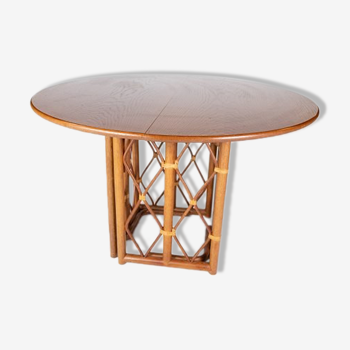 Table à manger en chêne avec deux extensions de design danois des années 1960