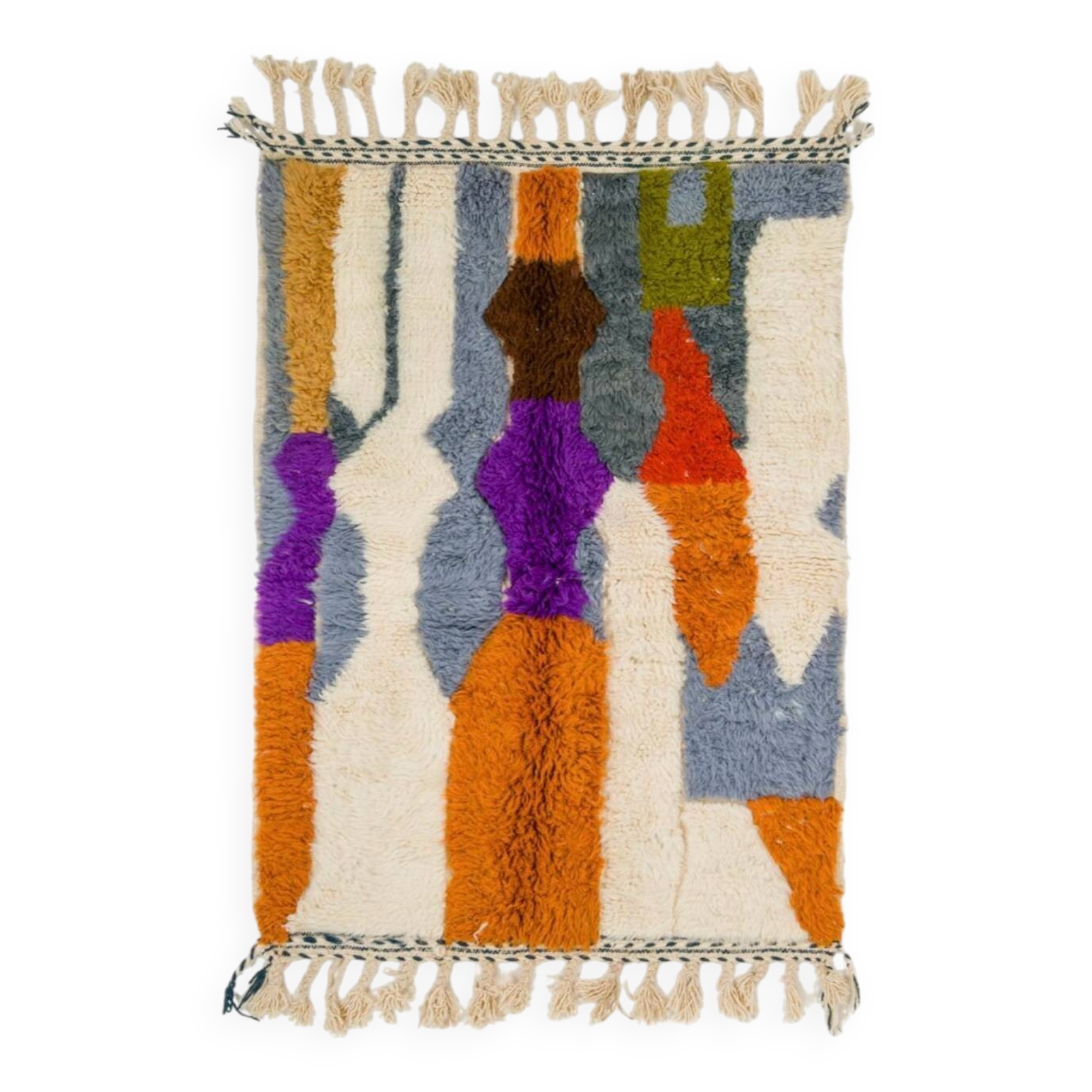 Tapis berbère marocain multicolore moderne