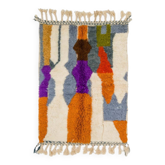 Tapis berbère marocain multicolore moderne