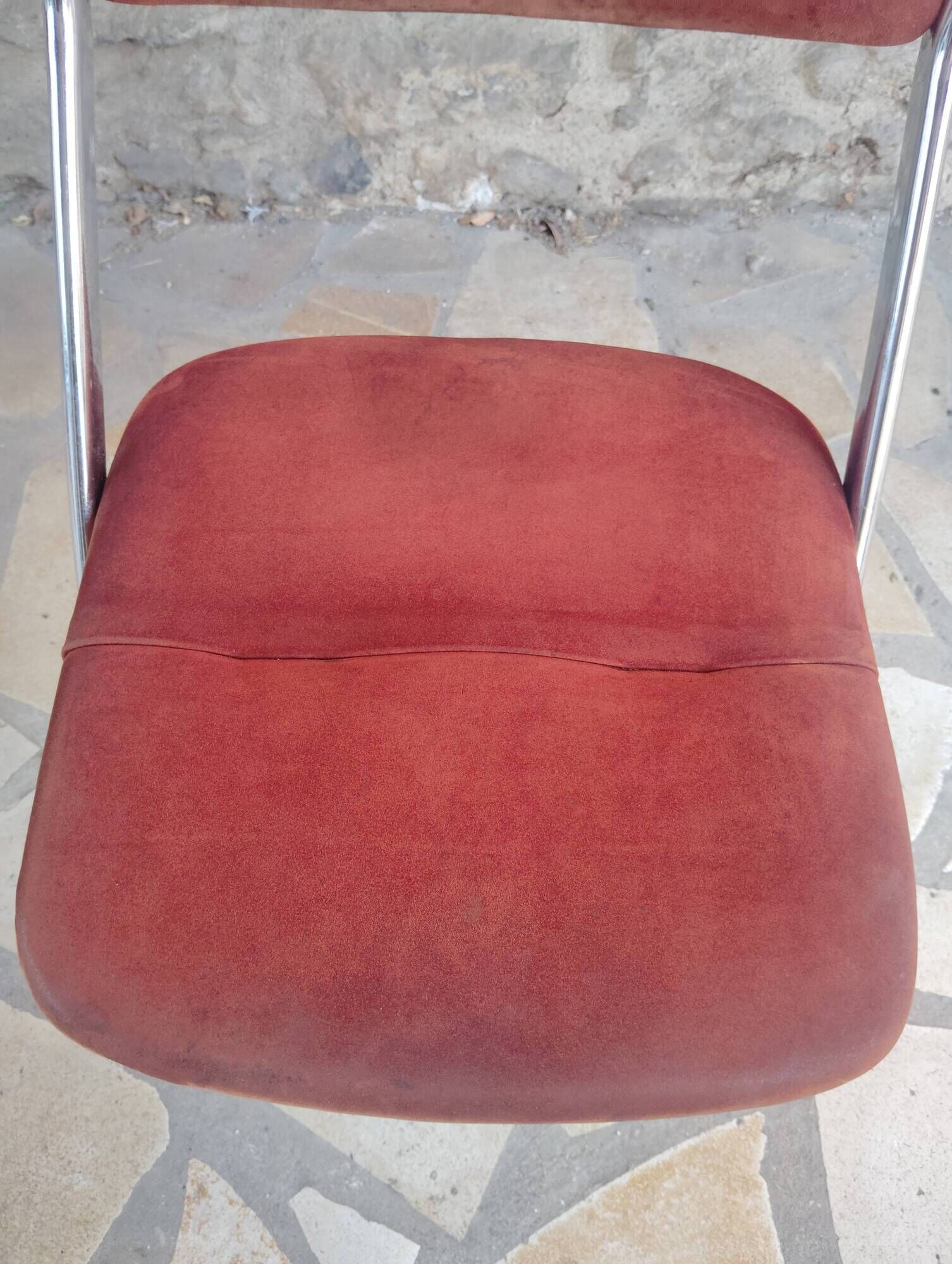 Set of 2 vintage tubular chairs by Roche Bobois.