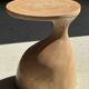 Sexy Neck - Solid wood (monoxyle) side table in natural colour H45