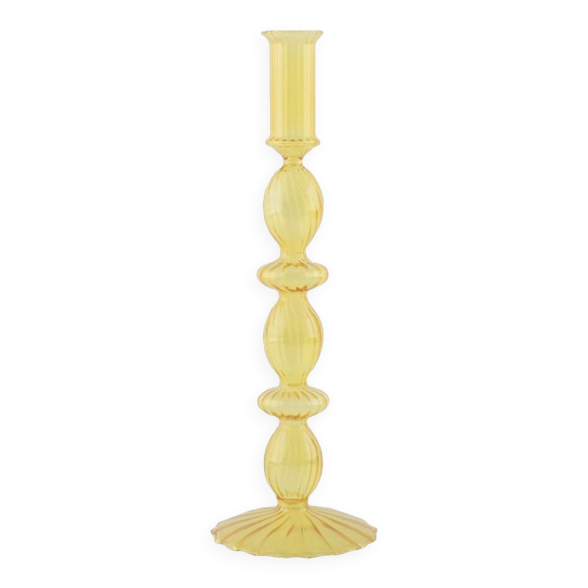 Yellow candle holder