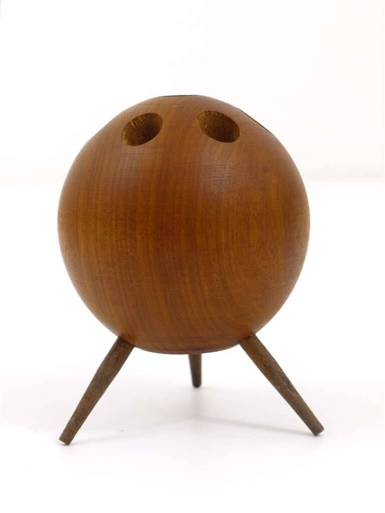 Chandelier Carl Aubock Ball Tripod in Walnut, Austria 1950s